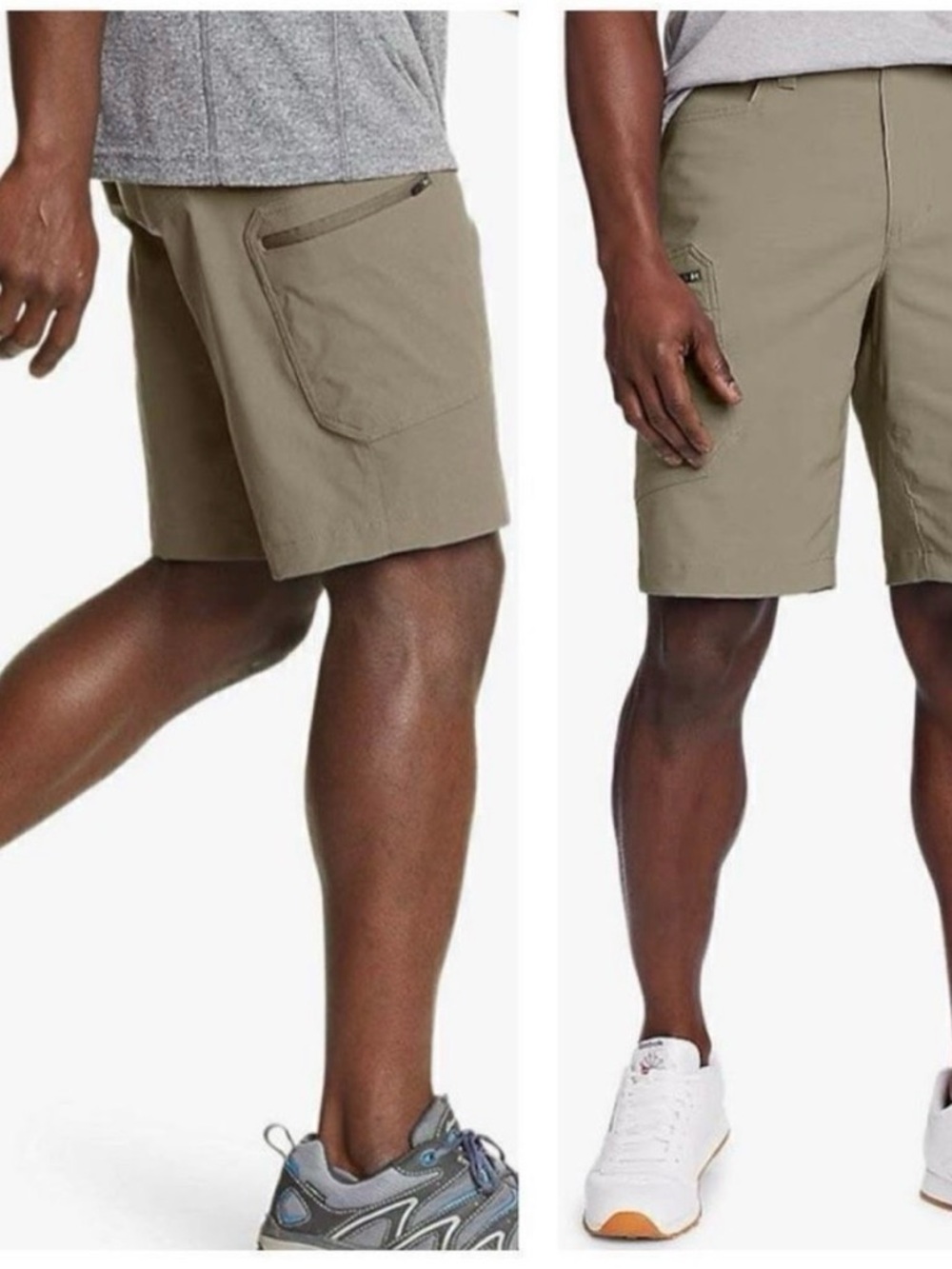 Eddie Bauer Men Rainer Tech Cargo Short Parformance Golf UPF 50 Athletic Khaki